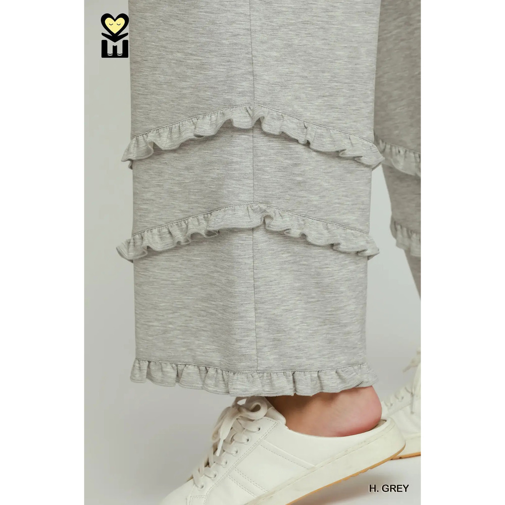 H1034-TP HG Umgee MOHMe Ruffle Drawstring Bottom & Quarter Zip Top Various Sizes - Picture 2 of 12